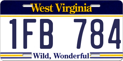 WV license plate 1FB784