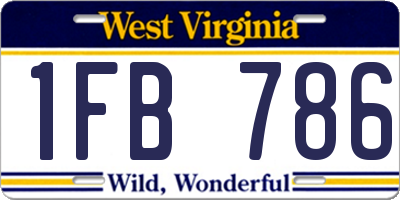 WV license plate 1FB786