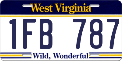 WV license plate 1FB787