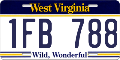 WV license plate 1FB788