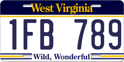 WV license plate 1FB789