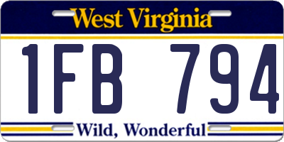 WV license plate 1FB794