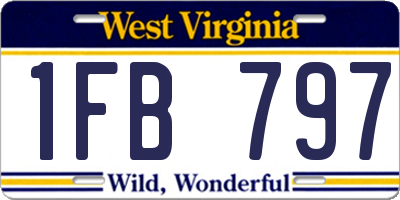 WV license plate 1FB797