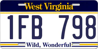 WV license plate 1FB798