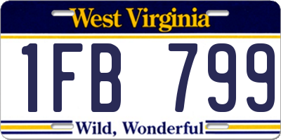 WV license plate 1FB799