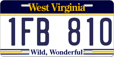 WV license plate 1FB810