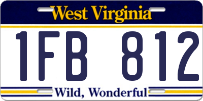 WV license plate 1FB812