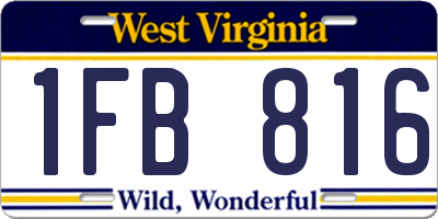 WV license plate 1FB816