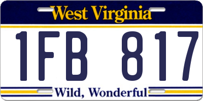 WV license plate 1FB817