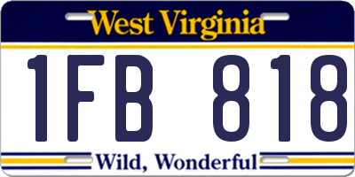 WV license plate 1FB818