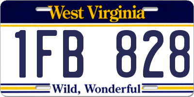 WV license plate 1FB828