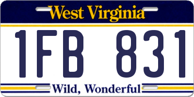 WV license plate 1FB831