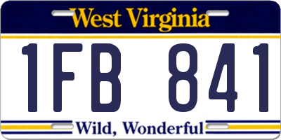 WV license plate 1FB841