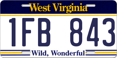 WV license plate 1FB843
