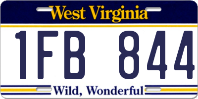 WV license plate 1FB844