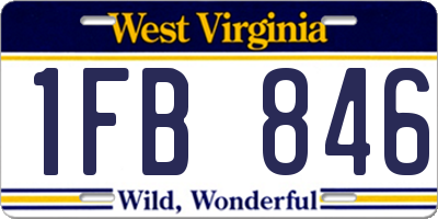 WV license plate 1FB846