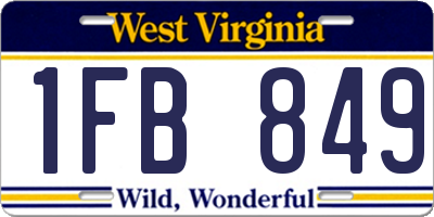 WV license plate 1FB849