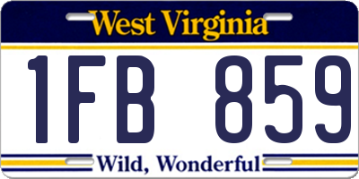 WV license plate 1FB859