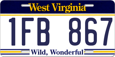 WV license plate 1FB867