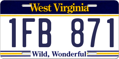 WV license plate 1FB871