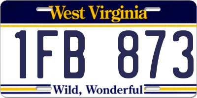 WV license plate 1FB873