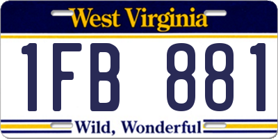 WV license plate 1FB881