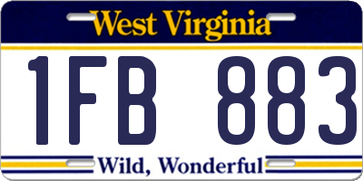 WV license plate 1FB883