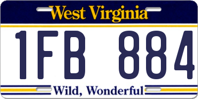 WV license plate 1FB884