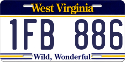 WV license plate 1FB886
