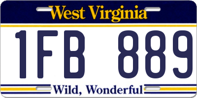 WV license plate 1FB889