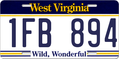 WV license plate 1FB894