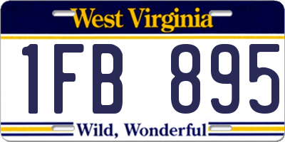 WV license plate 1FB895