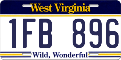 WV license plate 1FB896