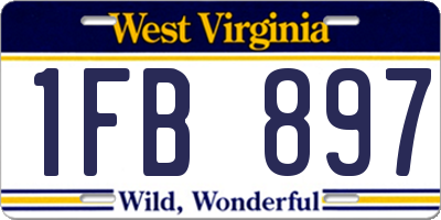 WV license plate 1FB897