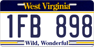 WV license plate 1FB898