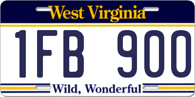WV license plate 1FB900