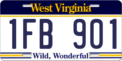 WV license plate 1FB901