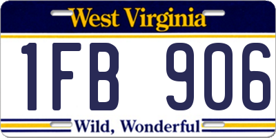 WV license plate 1FB906
