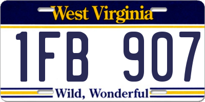 WV license plate 1FB907