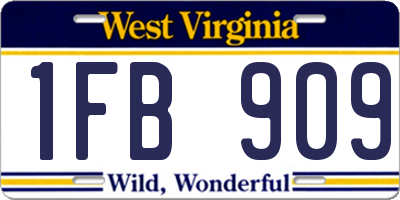 WV license plate 1FB909