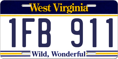 WV license plate 1FB911