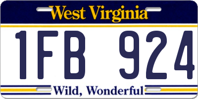 WV license plate 1FB924