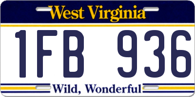WV license plate 1FB936