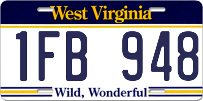 WV license plate 1FB948