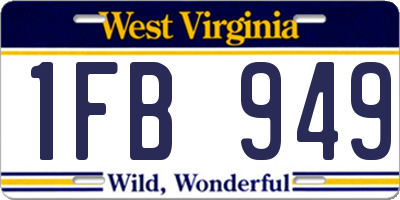 WV license plate 1FB949