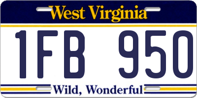 WV license plate 1FB950