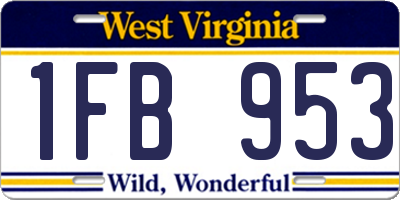 WV license plate 1FB953