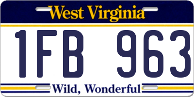 WV license plate 1FB963