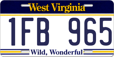 WV license plate 1FB965
