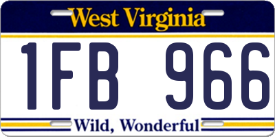 WV license plate 1FB966